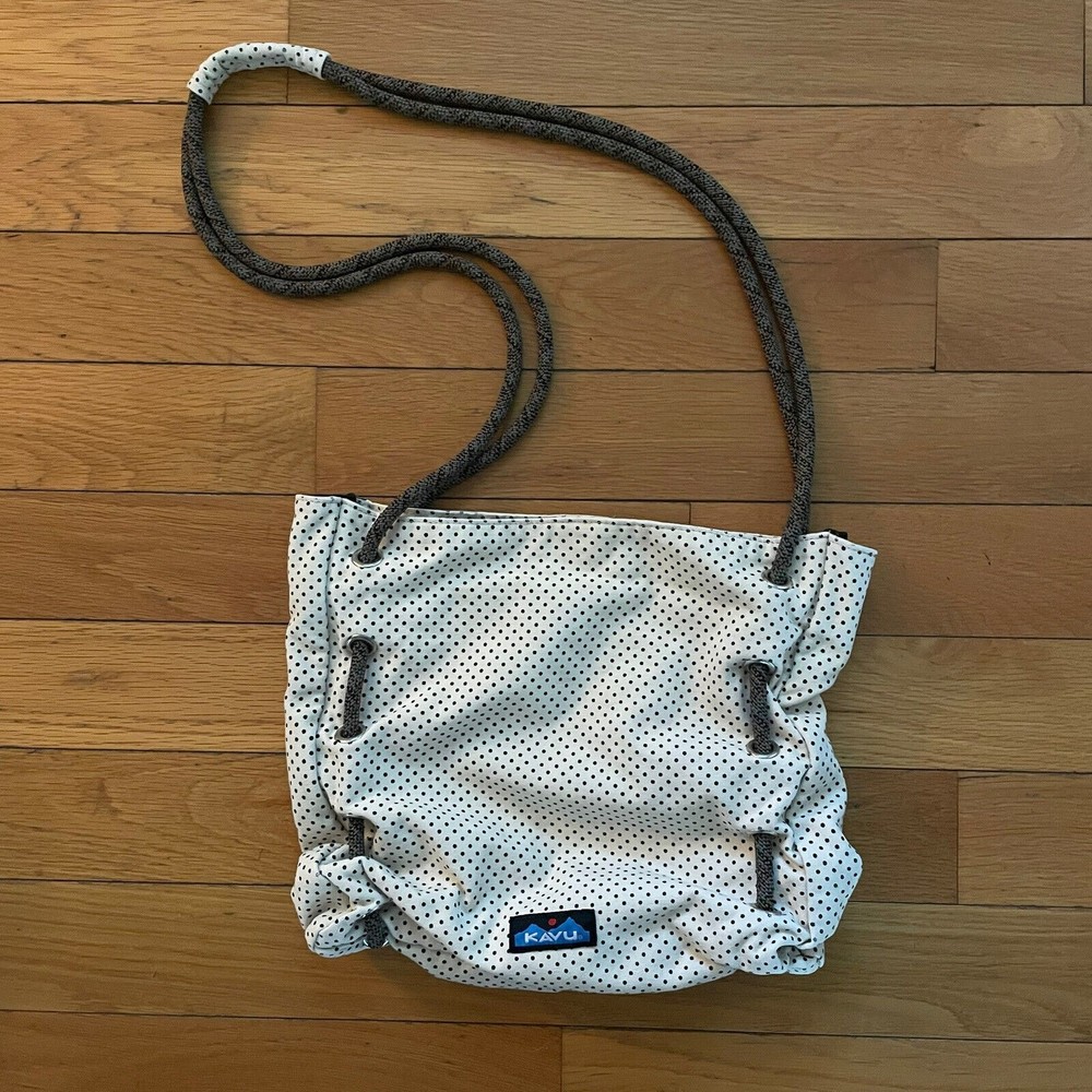 Kavu Urban Dot Rope Strap Cotton Shoulder Bag Lined Adjustable Cinched Outdoor